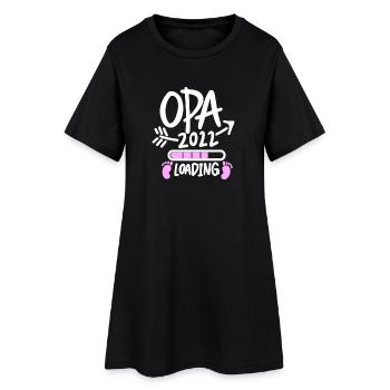 Opa 2022 Loading - Opa werden - Bald Opa - Frauen T-Shirt-Kleid - Schwarz - Vorne