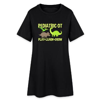 Kinder-OT Ergotherapie - Frauen T-Shirt-Kleid - Schwarz - Vorne