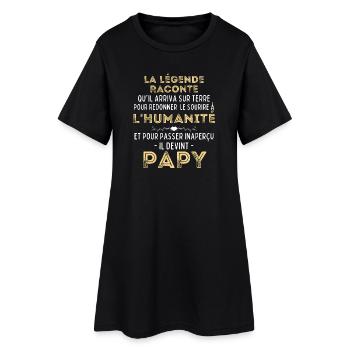 La Légende Raconte - Humour Papy - Cadeau Papy - Robe T-shirt Femme - noir - Devant