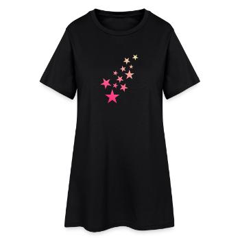 Stern Sternchen Muster Sternenhimmel - Frauen T-Shirt-Kleid - Schwarz - Vorne