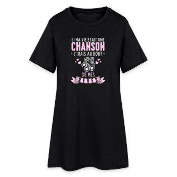 Si Ma Vie était une Chanson /Mes Rêves/ JJ Goldman - Robe T-shirt Femme - noir - Devant