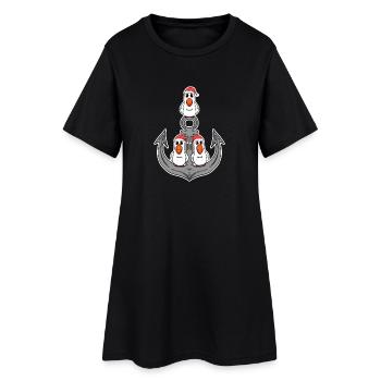 Seagull Anchor Christmas - Women’s T-Shirt Dress - black - Front