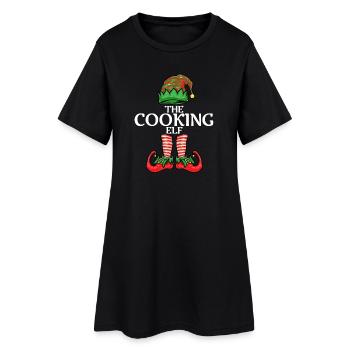 Weihnachten Koch Elf - Frauen T-Shirt-Kleid - Schwarz - Vorne