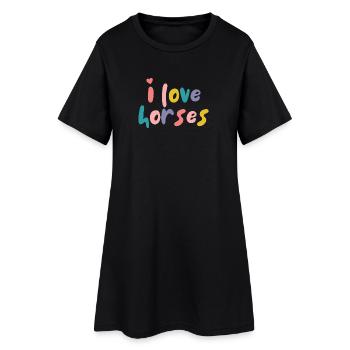 J’aime les chevaux - Dictons équestres - Cheval - Robe T-shirt Femme - noir - Devant