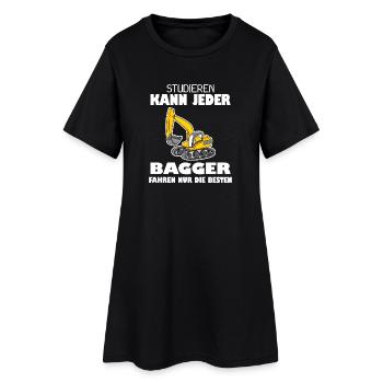 Bauarbeiter Bagger Baggerfahrer Spruch - Frauen T-Shirt-Kleid - Schwarz - Vorne