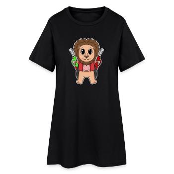 Préposé à la station-service Löwe - Robe T-shirt Femme - noir - Devant