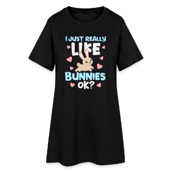 Lapin Lapin - Robe T-shirt Femme - noir - Devant