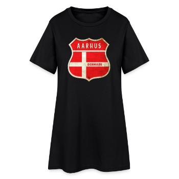 Aarhus Danemark Armoiries Drapeaux Design - Robe T-shirt Femme - noir - Devant