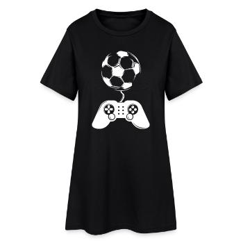 soccer fußball gaming gamer Kontroller Spieler - Frauen T-Shirt-Kleid - Schwarz - Vorne
