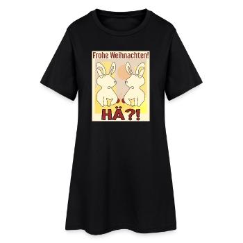 Osterhasen Weihnachtsfeier - Frauen T-Shirt-Kleid - Schwarz - Vorne