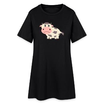 vache, agriculteur, agriculteur, agriculture - Robe T-shirt Femme - noir - Devant