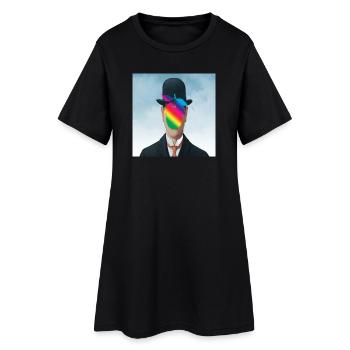 Arc-en-ciel Apple-Man - Robe T-shirt Femme - noir - Devant