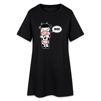 Vache No - Robe T-shirt Femme - noir - Devant