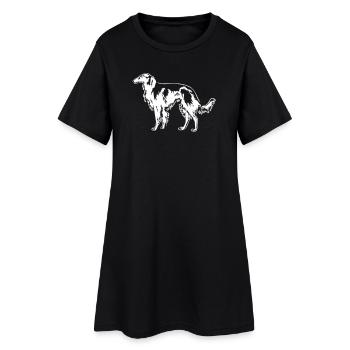Barsoi "Black Edition" - Frauen T-Shirt-Kleid - Schwarz - Vorne
