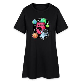 5 anniversaire garçon - 5 ans - J’ai 5 ans - Robe T-shirt Femme - noir - Devant