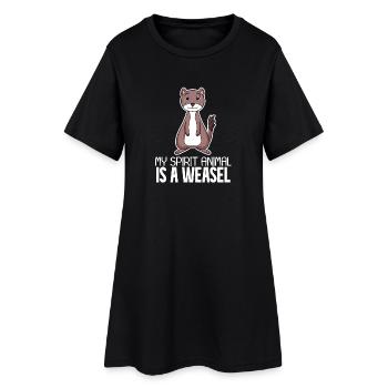 Belette - Robe T-shirt Femme - noir - Devant