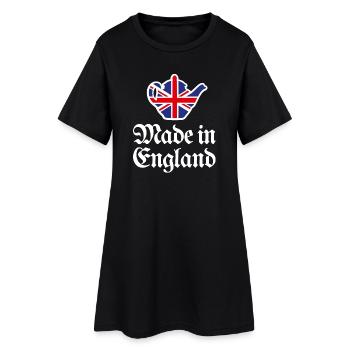 Union Jack Flagge Made in England Britisch UK Teekanne - Frauen T-Shirt-Kleid - Schwarz - Vorne