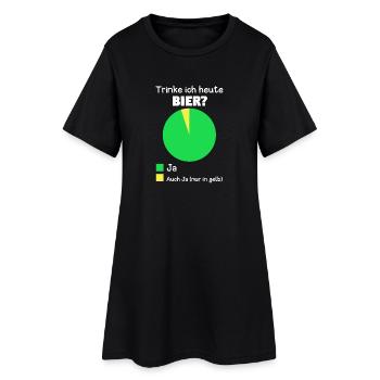 Werde Ich Heute Bier Trinken? Lustige Diagramme - Frauen T-Shirt-Kleid - Schwarz - Vorne