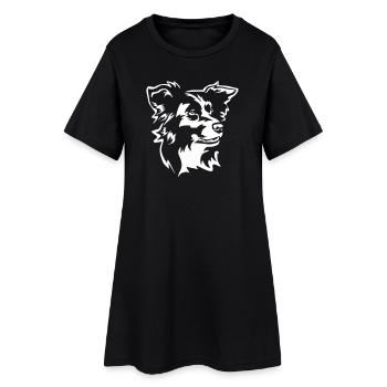 Border Collie Head "Black Edition" - Women’s T-Shirt Dress - black - Front