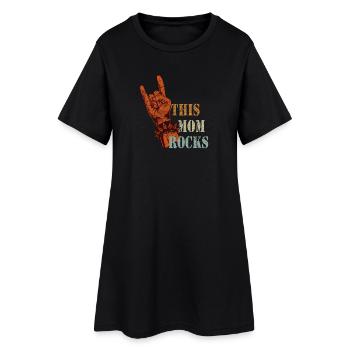 This Mom rocks - Frauen und Mütter Geschenk - Frauen T-Shirt-Kleid - Schwarz - Vorne