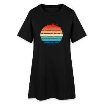 Éclaboussures Rétro Coucher de Soleil - Robe T-shirt Femme - noir - Devant