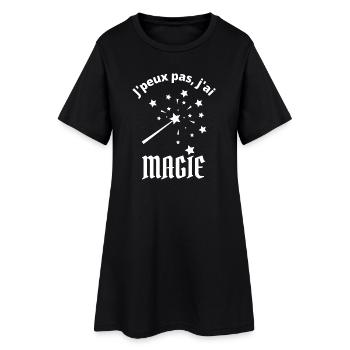 je peux pas j ai magie étoiles baguette magique - Robe T-shirt Femme - noir - Devant