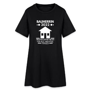 Bauherrin Hausbau Baustelle Richtfest 2022 - Frauen T-Shirt-Kleid - Schwarz - Vorne