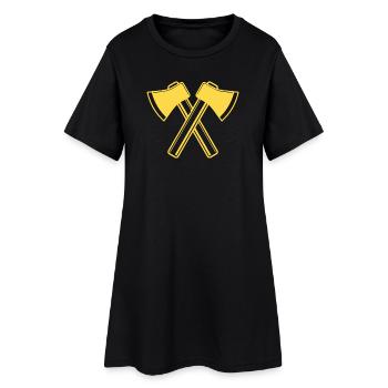 Axe Axes Lumberjack Forester - Women’s T-Shirt Dress - black - Front