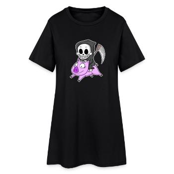 Faucheuse et Cochon - Robe T-shirt Femme - noir - Devant