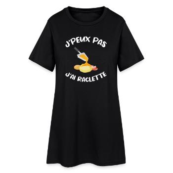 J'peux pas j'ai raclette Humour Cadeau raclette - Robe T-shirt Femme - noir - Devant