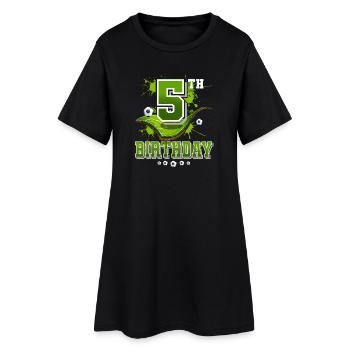 5ème anniversaire football 5 ans - Robe T-shirt Femme - noir - Devant