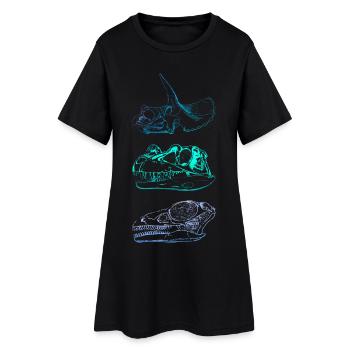 Crânes de dinosaures - Robe T-shirt Femme - noir - Devant