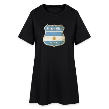 Buenos Aires Argentine Armoiries Drapeaux Design - Robe T-shirt Femme - noir - Devant