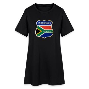 Johannesburg Afrique du Sud Armoiries Drapeaux Design - Robe T-shirt Femme - noir - Devant