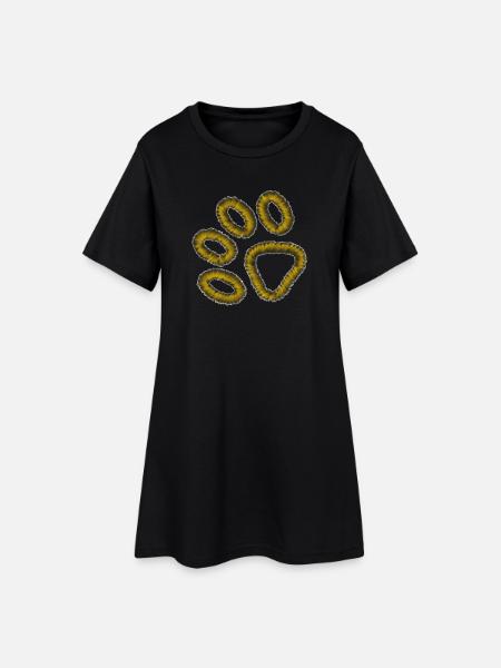 goldene Tiger Pfote - Frauen T-Shirt-Kleid - Schwarz