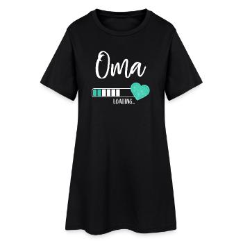 Oma Loading Herz Enkel Junge Werdende Großmutter - Frauen T-Shirt-Kleid - Schwarz - Vorne