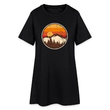 Sunset Ridge Bergkreis - Frauen T-Shirt-Kleid - Schwarz - Vorne