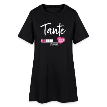 Tante Loading 2023 Herz Nichte Mädchen - Frauen T-Shirt-Kleid - Schwarz - Vorne