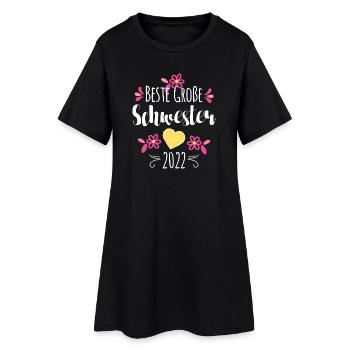 Beste Große Schwester 2022 - Frauen T-Shirt-Kleid - Schwarz - Vorne