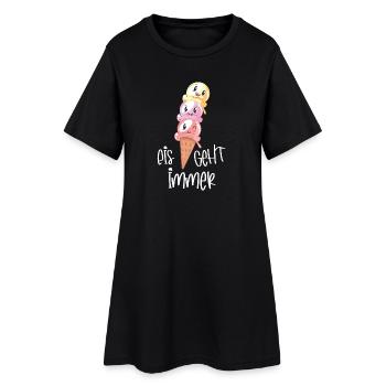 Eiscreme Lover Kawaii "Eis geht immer" - Frauen T-Shirt-Kleid - Schwarz - Vorne