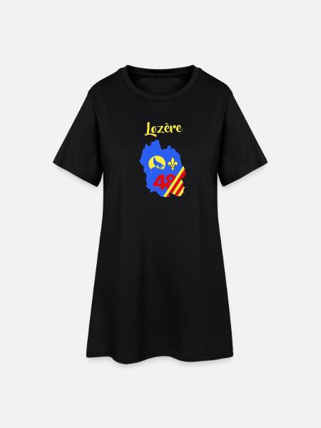 Lozère - Robe T-shirt Femme - noir