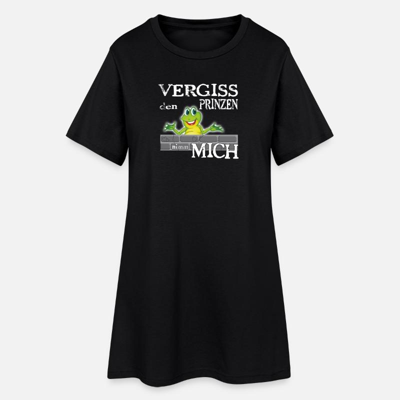 Frosch König textile Geschenkidee - Frauen T-Shirt-Kleid - Schwarz