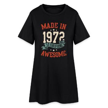 Fabriqué en 1972, 50e anniversaire - Robe T-shirt Femme - noir - Devant