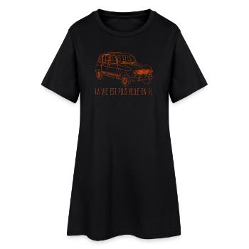 La vie est plus belle en 4L - Couleur corail - Robe T-shirt Femme - noir - Devant