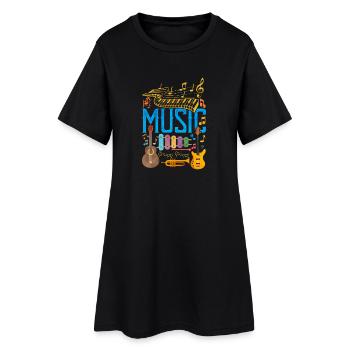 Collage d’instruments de musique colorés | Musique Amour - Robe T-shirt Femme - noir - Devant