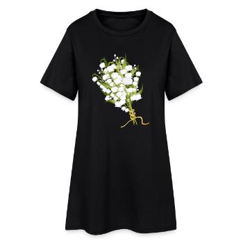 bouquet de muguet luxuriant comme salutation printanière - Robe T-shirt Femme - noir - Devant
