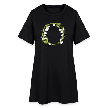 délicate couronne printanière de muguet - Robe T-shirt Femme - noir - Devant