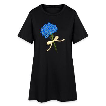 bouquets délicats oubliez-moi-pas - Robe T-shirt Femme - noir - Devant