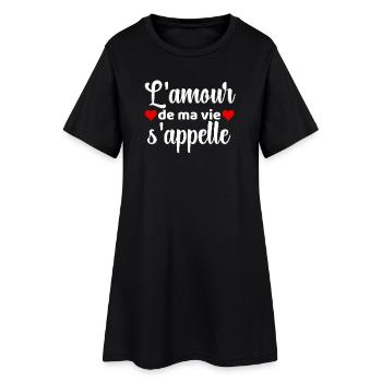 Amour de ma vie s appelle A PERSONNALISER - Robe T-shirt Femme - noir - Devant