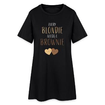 Every Blondie needs a Brownie - Frauen T-Shirt-Kleid - Schwarz - Vorne